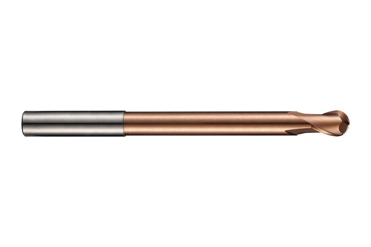 DORMER Radiusfräser S533 VHM TiSiN 10 mm – Extra kurzer Kugelfräser für gehärtete Materialien