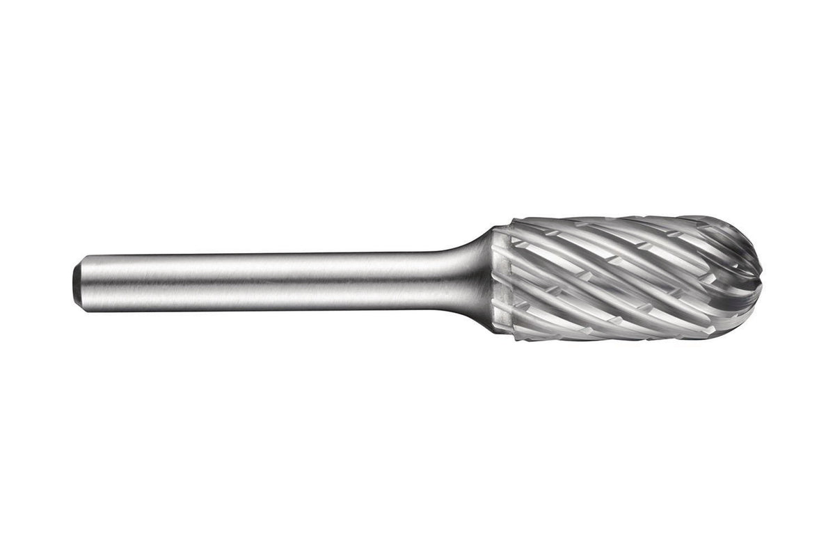 DORMER Frässtift WRC Ø 12,7 mm HM Blank für Stahl – Zylindrisch mit Kugelnase, 70 mm