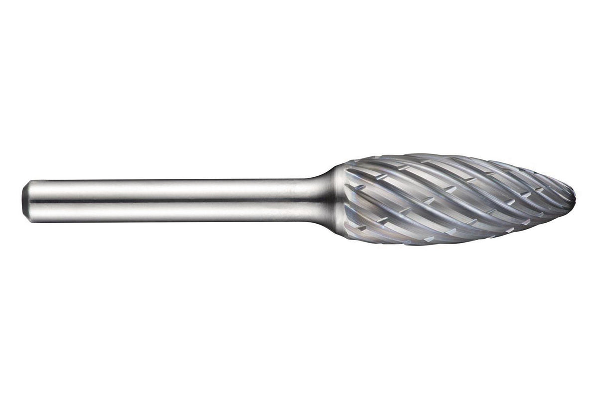 DORMER Frässtift Form H Ø 12,7 mm VHM für Stahl – 32 mm Schnittlänge, 6 mm Schaft