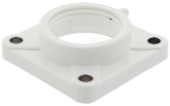 ZEN Flanschlagergehäuse TF204 – Weiß, 47 mm, viereckig, mit Schutzkappe