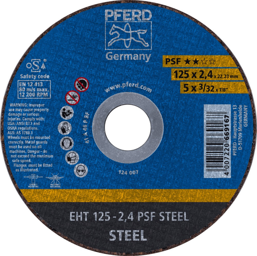 PFERD PSF STEEL Trennscheibe 115x1 mm – 25 Stück für Stahl und Guss