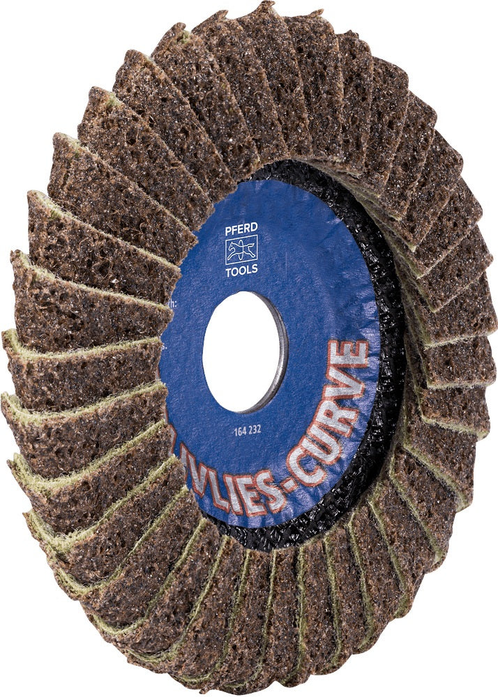 PFERD TOOLS Fächerscheibe POLIVLIES-CURVE PVL-R Ø125 mm K100 Korund A