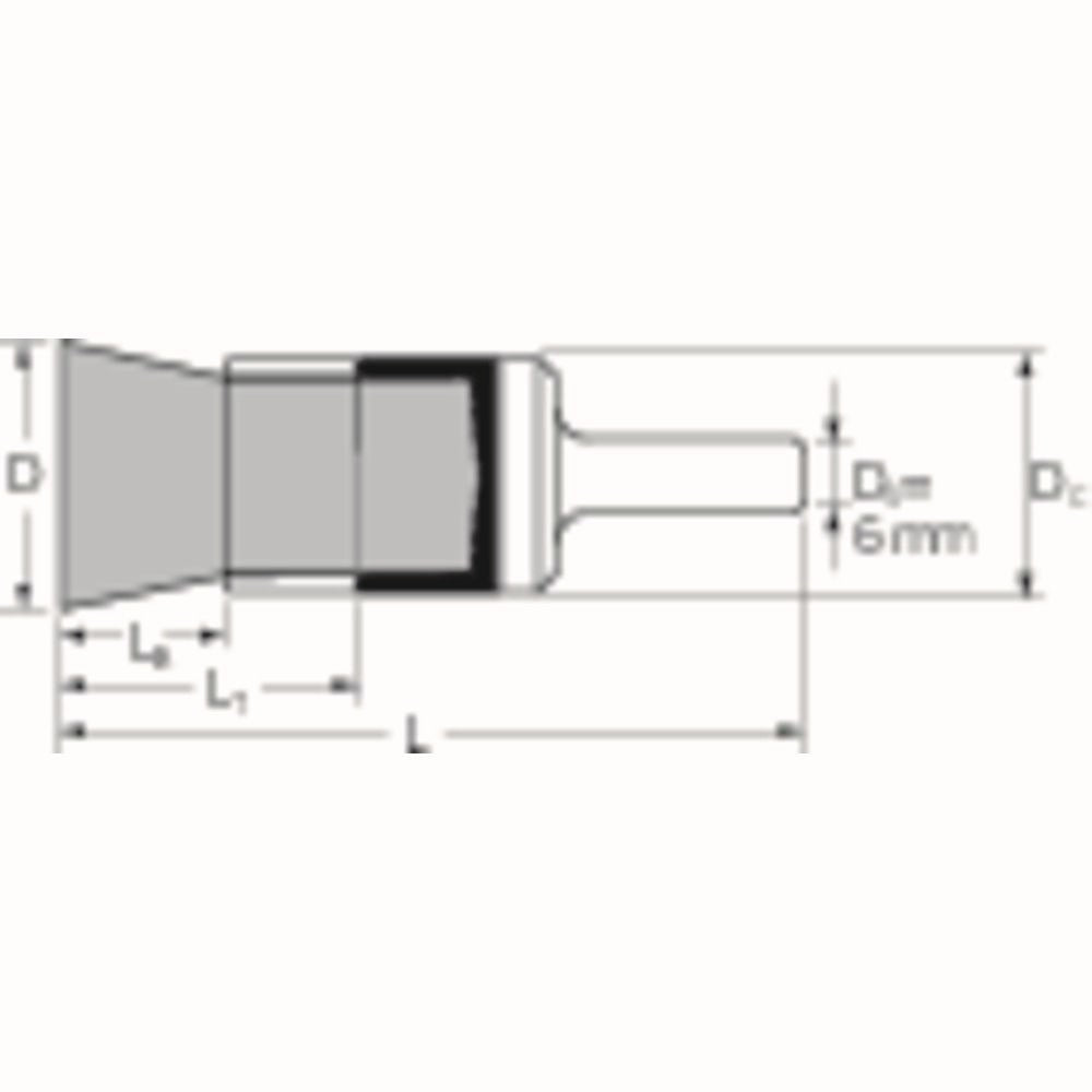 PFERD Pinselbürste PBUR INOX Ø13 mm, Drahtstärke 0,2 mm, Edelstahl, 15000 min-¹