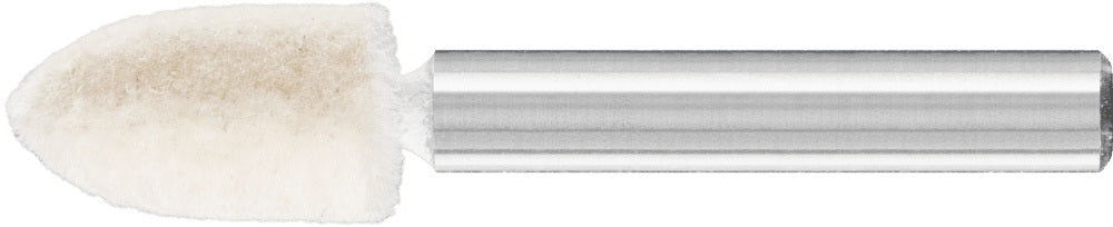 Filzpolierstift Zylinder 10x15 mm Schaft 6 mm von PFERD – mittlere Härte für exakte Formen