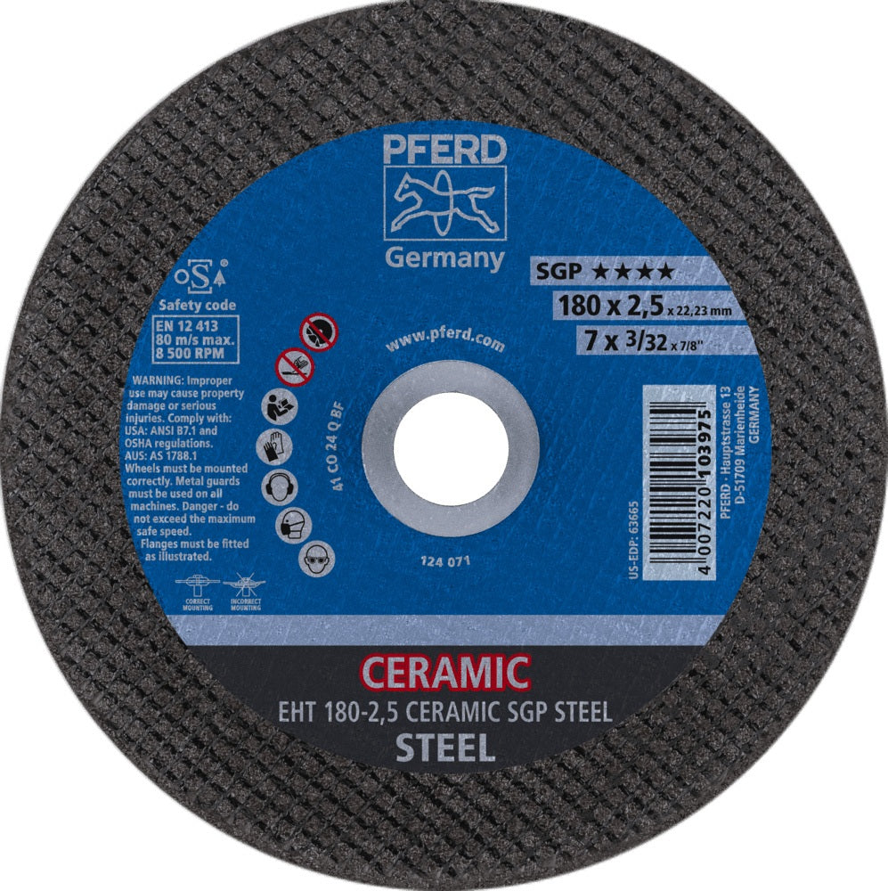 PFERD Trennscheibe Ceramic SGP Steel D125 x 1 mm, 25 Stück, für Stahl