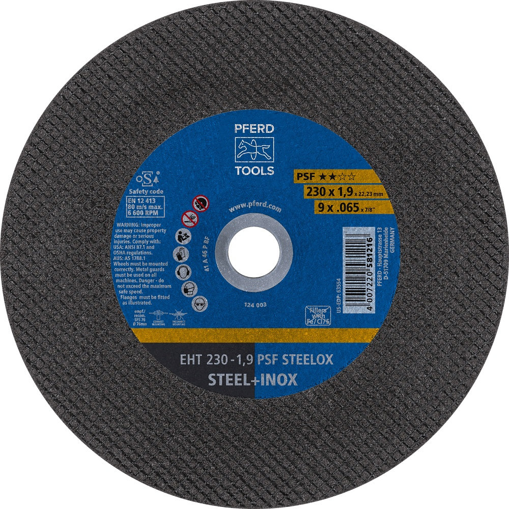 PFERD Trennscheibe PSF STEELOX D125 x 1,6 mm INOX für Edelstahl und Stahl