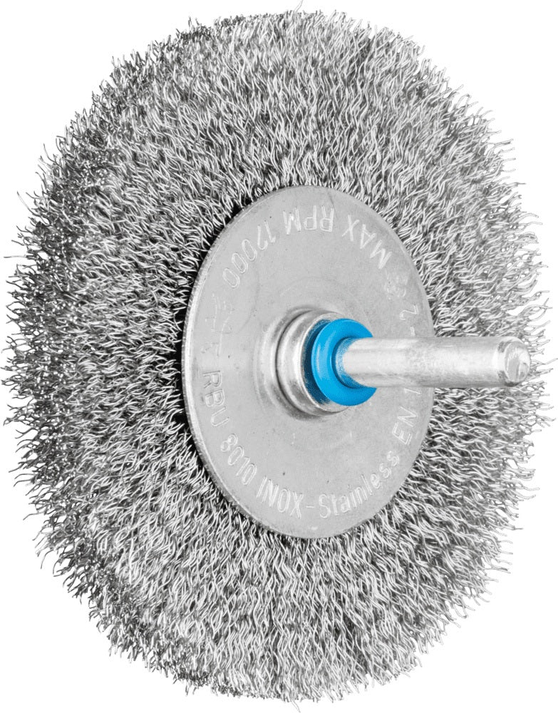 PFERD Rundbürste RBU 2004/6 INOX Ø 30 mm, Drahtstärke 0,2 mm, Schaft-Ø 6 mm – Edelstahlbürste für Reinigung und Entrostung