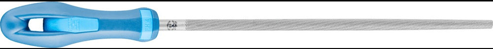 PFERD Werkstattfeile DIN 7261, 200 mm, Hieb 1, Rund, 2K-Ergo-Heft – Präzisionsfeile für Radien und Profile