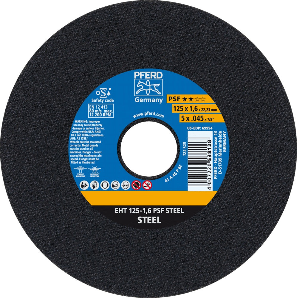 PFERD PSF STEEL Trennscheibe 115x1 mm – 25 Stück für Stahl und Guss