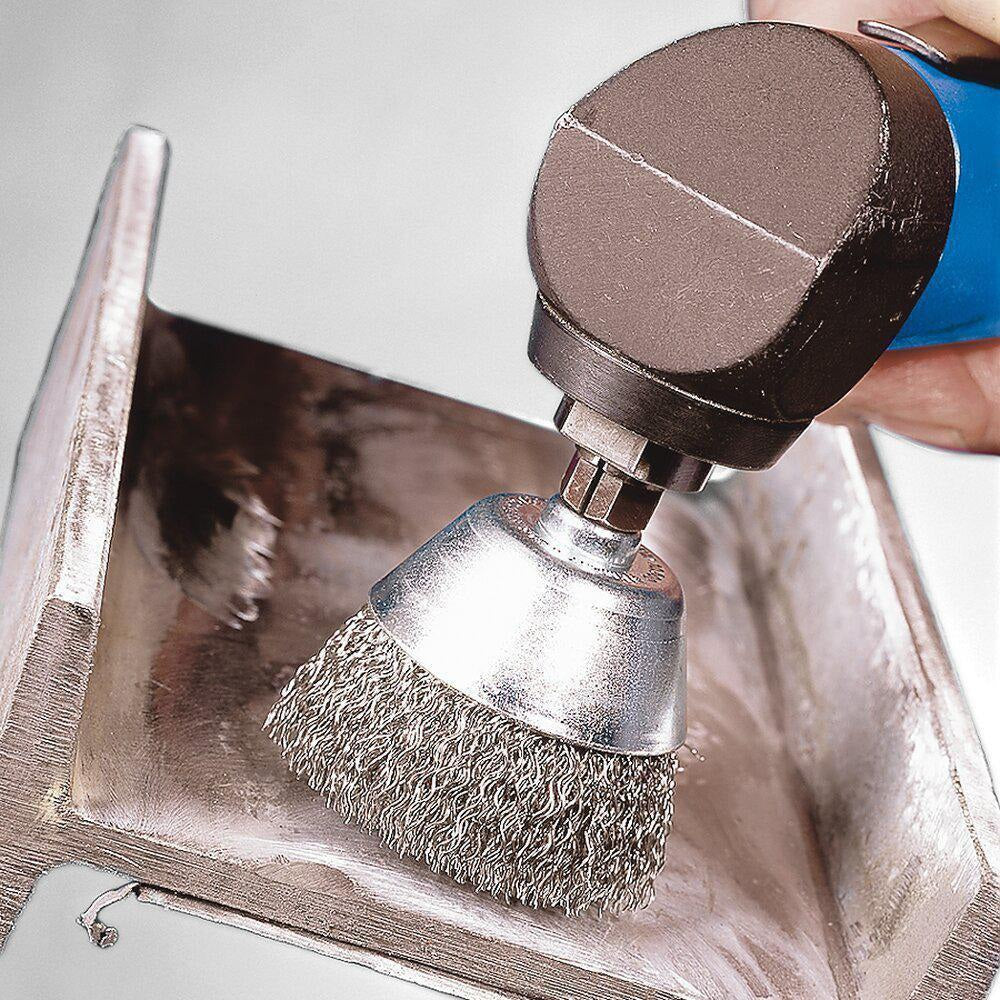 PFERD Topfbürste TBU Ø 50 mm Stahldraht 0,3 mm Schaft 6 mm für Bohrmaschine