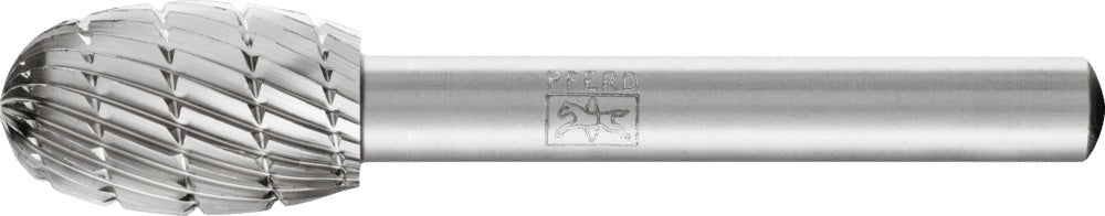 PFERD Frässtift TRE HSS Verzahnung 3, 12 mm Kopf, 6 mm Schaft, Tropfenform – für präzises Zerspanen