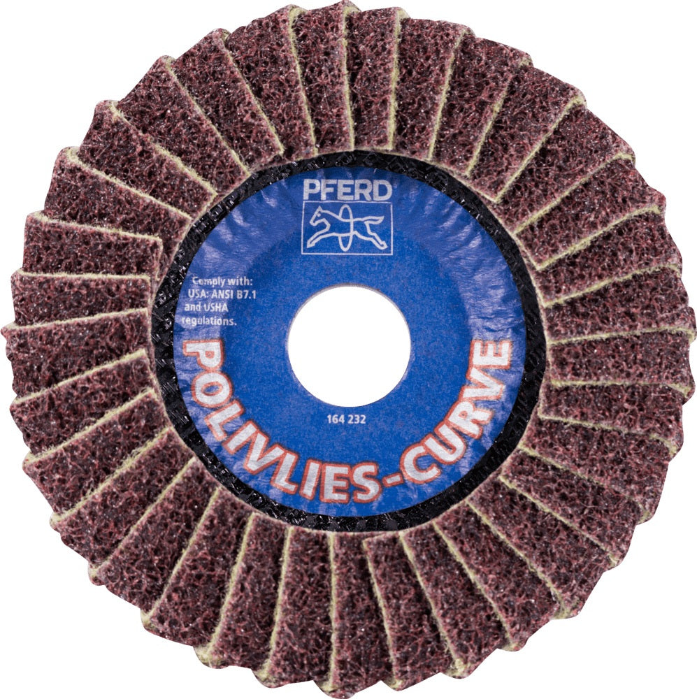 PFERD TOOLS Fächerscheibe POLIVLIES-CURVE PVL-R Ø125 mm K100 Korund A