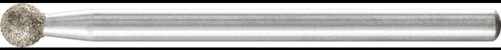 PFERD Diamant-Schleifstift D 126, Ø 1 mm, Schaft 3 mm, Kugelform KU, abgesetzter Schaft
