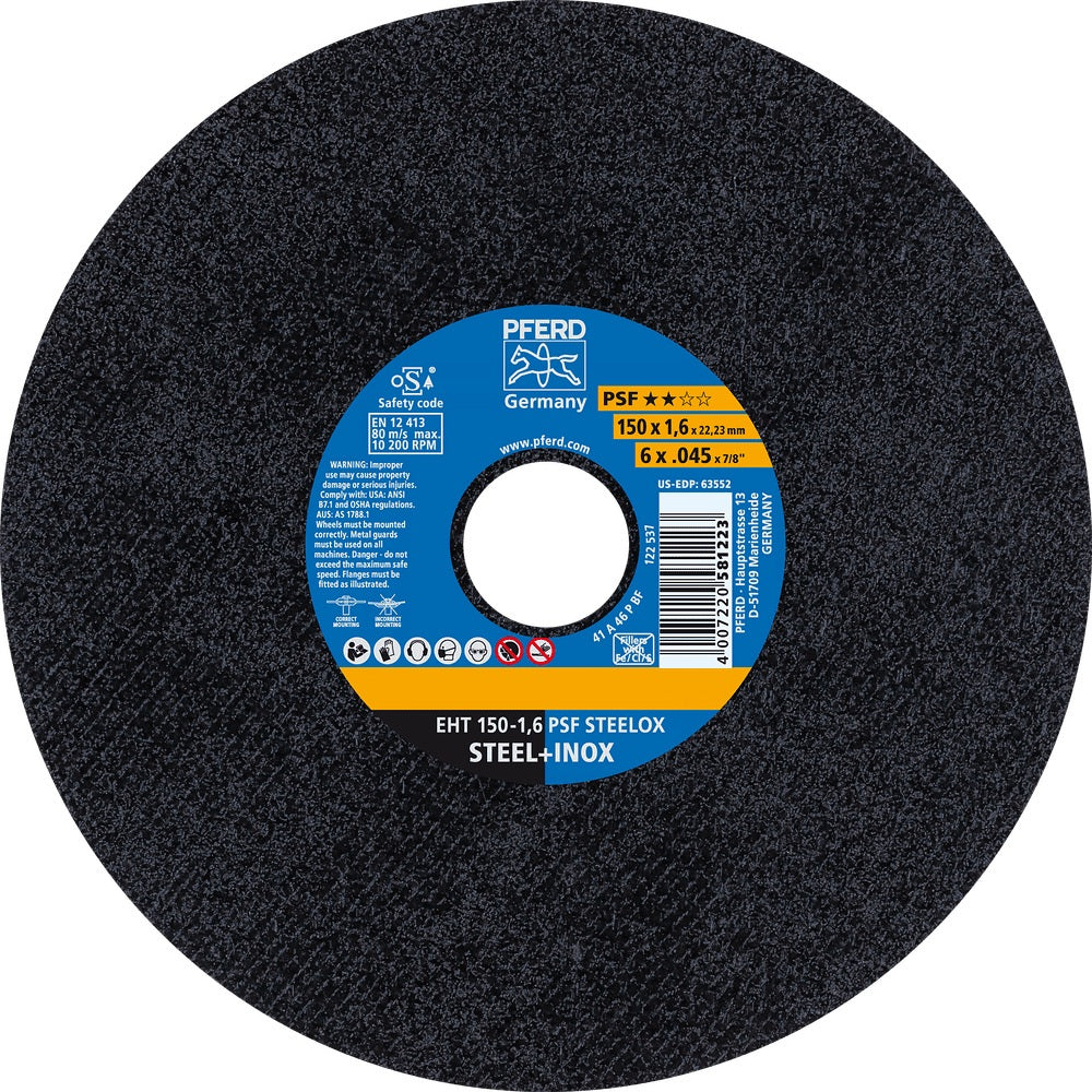 PFERD Trennscheibe PSF STEELOX D125 x 1,6 mm INOX für Edelstahl und Stahl