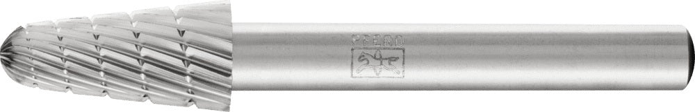 PFERD Frässtift KEL HSS Verzahnung 3, 10 mm Kopf, 6 mm Schaft – Rundkegelform für präzises Zerspanen
