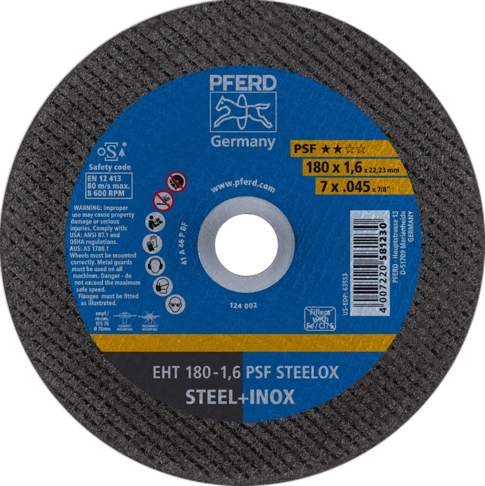 PFERD Trennscheibe PSF STEELOX D125 x 1,6 mm INOX für Edelstahl und Stahl