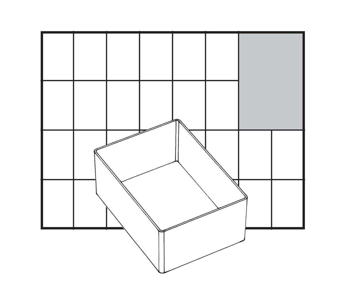 raaco Einsatz 55 A7-1 – Transparenter PP-Einsatz 79x109x47 mm