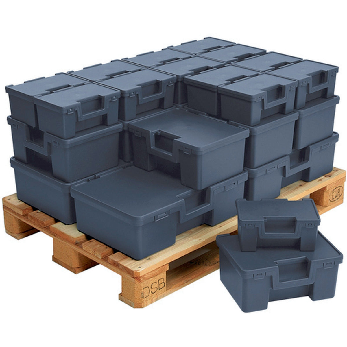 raaco Transportkoffer Solid 3 570x370x170 mm mit integriertem Griff und Vorhängeschloss-Vorbereitung