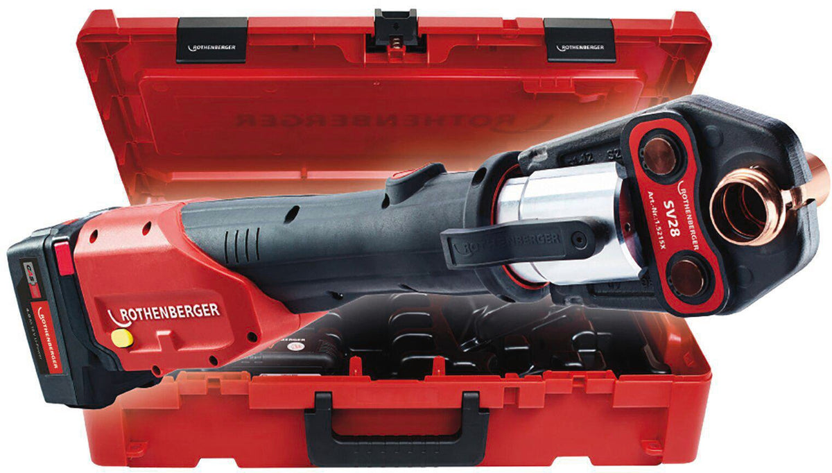 ROTHENBERGER ROMAX 4000 Basic Set Akku-Pressmaschine 18 V 4 Ah mit Ladegerät und ROCASE