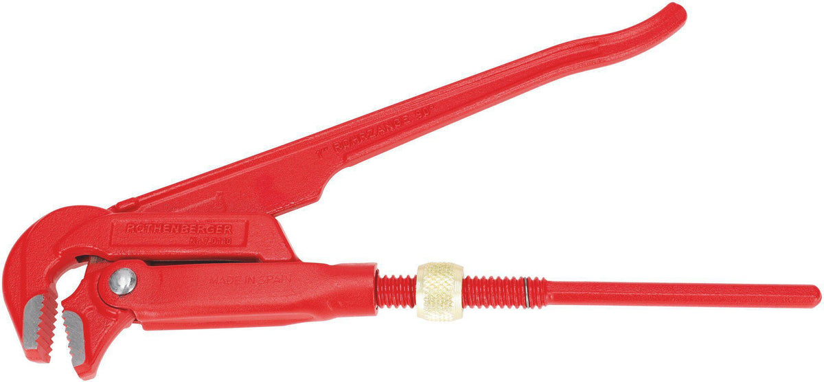 ROTHENBERGER Rohrzange 90° 300 mm – Chrom-Vanadium-Stahl, für Rohre bis 1 Zoll