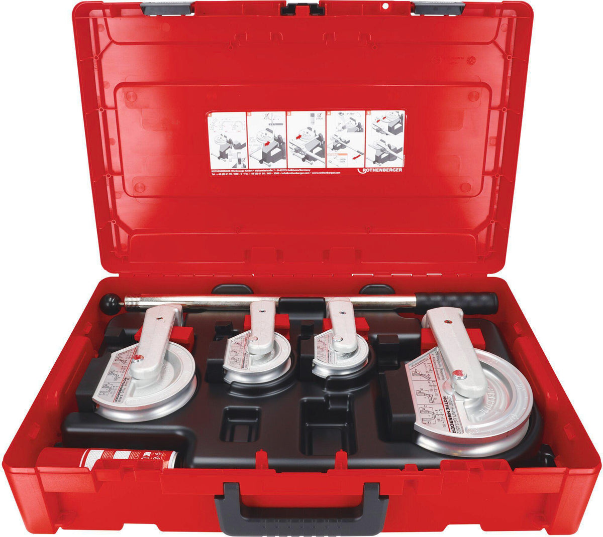 ROTHENBERGER Handbieger ROBEND® H+W Plus – Kaltbiegen bis 180° für Rohre 12–22 mm, 7-teilig