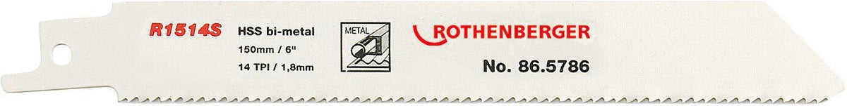 ROTHENBERGER Säbelsägeblatt R1514S, 150 mm, HSS Bi-Metall, 5 Stück für Metall- und Rohrprofile