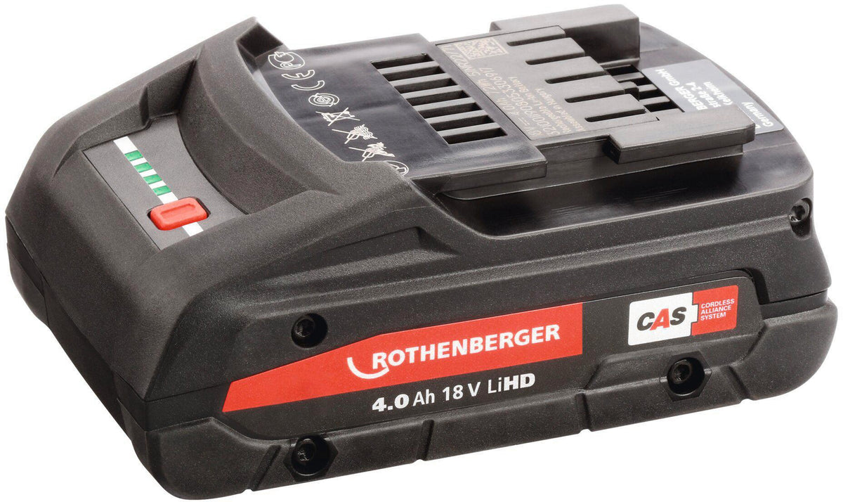 Rothenberger CAS 18 V 2,0 Ah Li-Power Akku – Kompatibel mit AMPShare & Bosch Professional