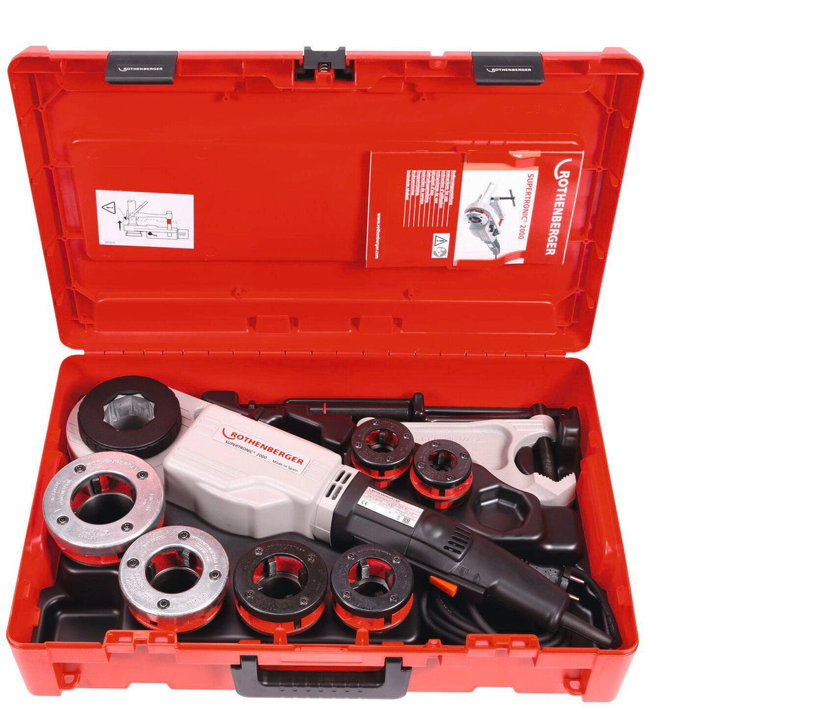 ROTHENBERGER SUPERTRONIC® 2000 Gewindeschneidmaschine Set BSPT R 1/2-2 Zoll 1010 W