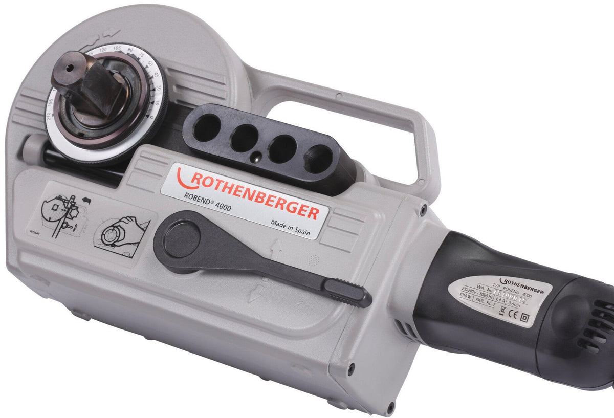 ROTHENBERGER Elektrobiegegerät-Set ROBEND® 4000 1010 W – Kaltbiegen bis 180° für Rohre 15–28 mm
