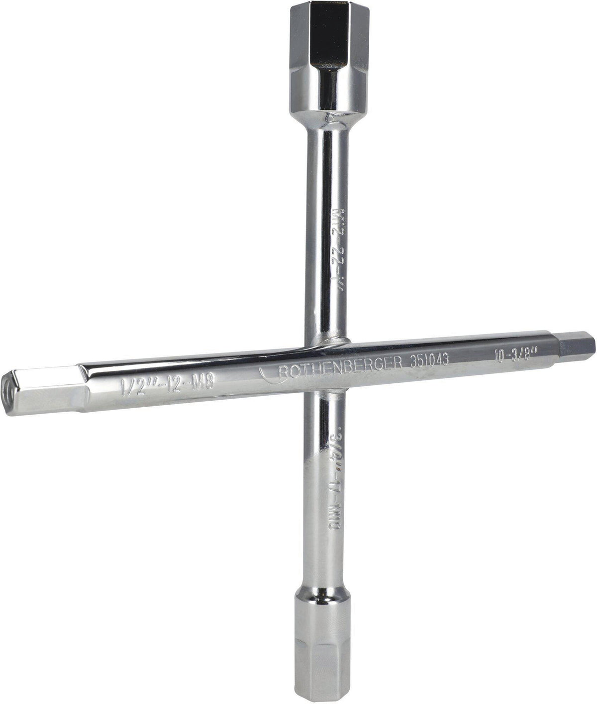 ROTHENBERGER Sanitärkreuzschlüssel 220x220mm 10-Fach-Funktion für Heizkörperventile und Stockschrauben
