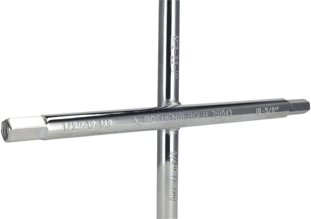 ROTHENBERGER Sanitärkreuzschlüssel 220x220mm 10-Fach-Funktion für Heizkörperventile und Stockschrauben