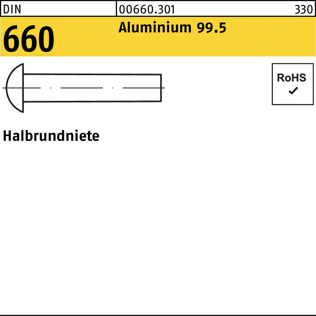 Halbrundniete DIN 660 2x4 mm Stahl 1000 Stück von F. REYHER