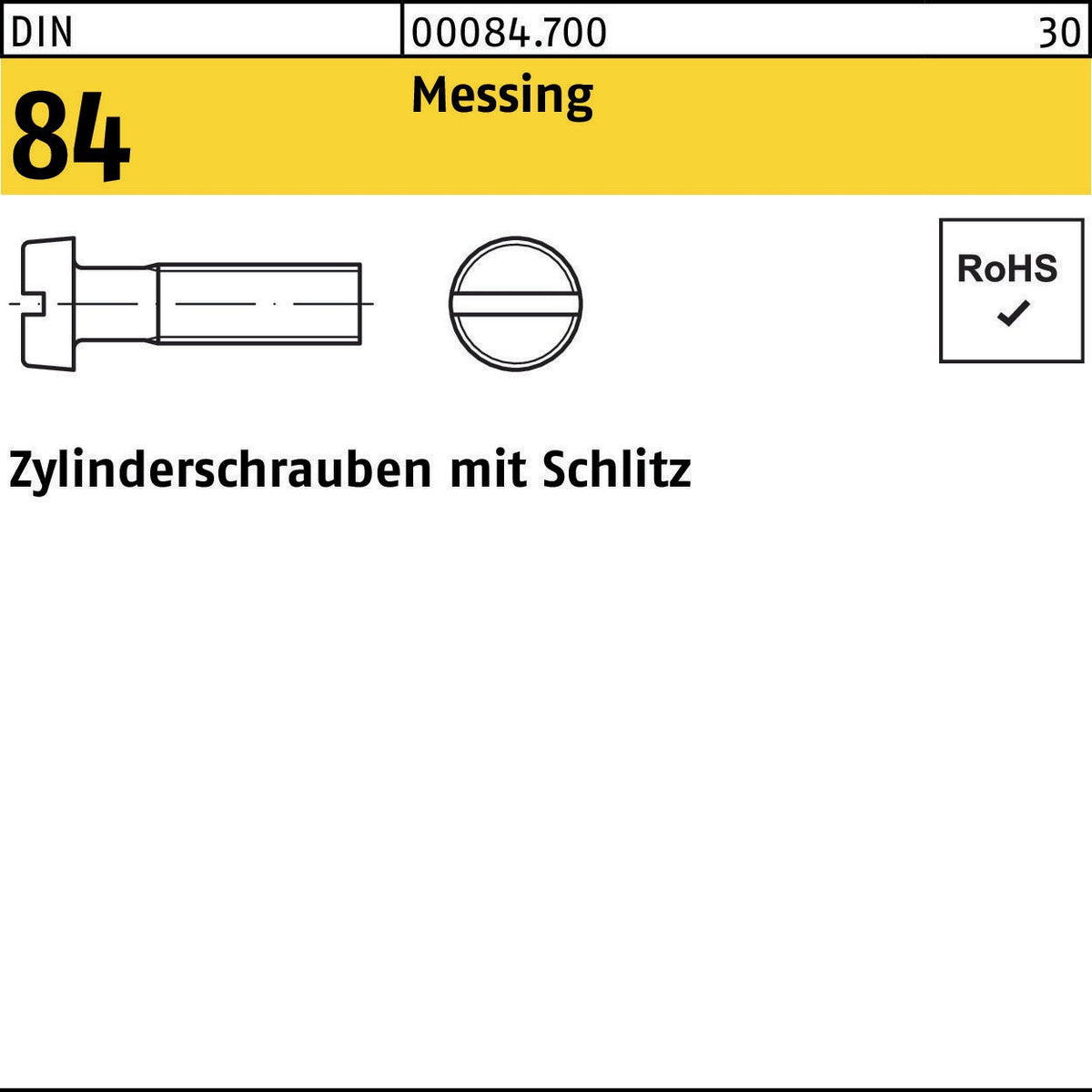 F. REYHER Zylinderschraube DIN 84 M2x4 Messing Schlitz 200 Stück