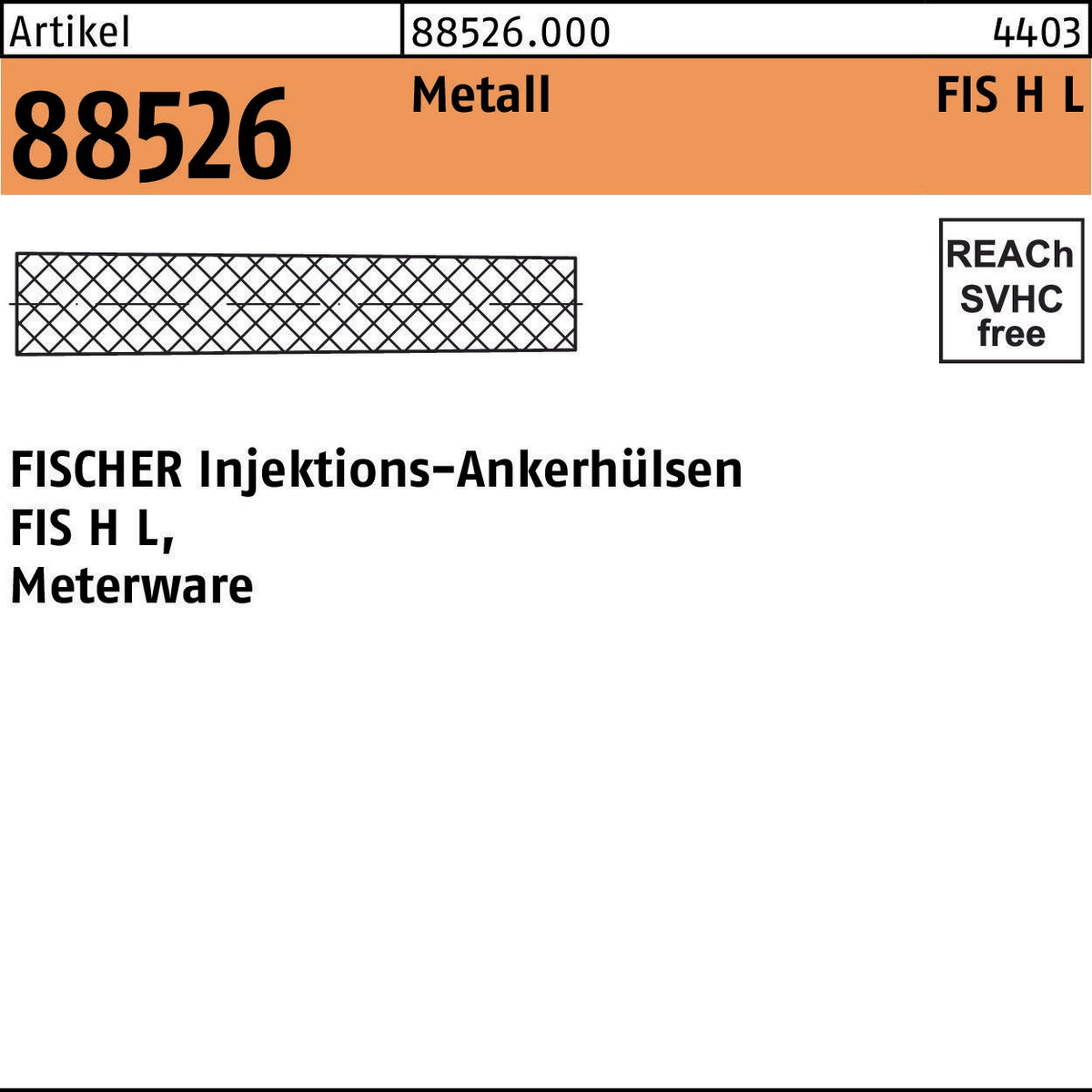 FISCHER Injektions-Ankerhülsen FIS H L 12x1000 mm Metall – Meterware für chemische Befestigungen
