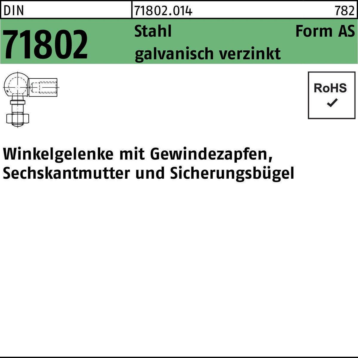 F. REYHER Winkelgelenke DIN 71802 AS 8-M Stahl galvanisch verzinkt 25 Stk.
