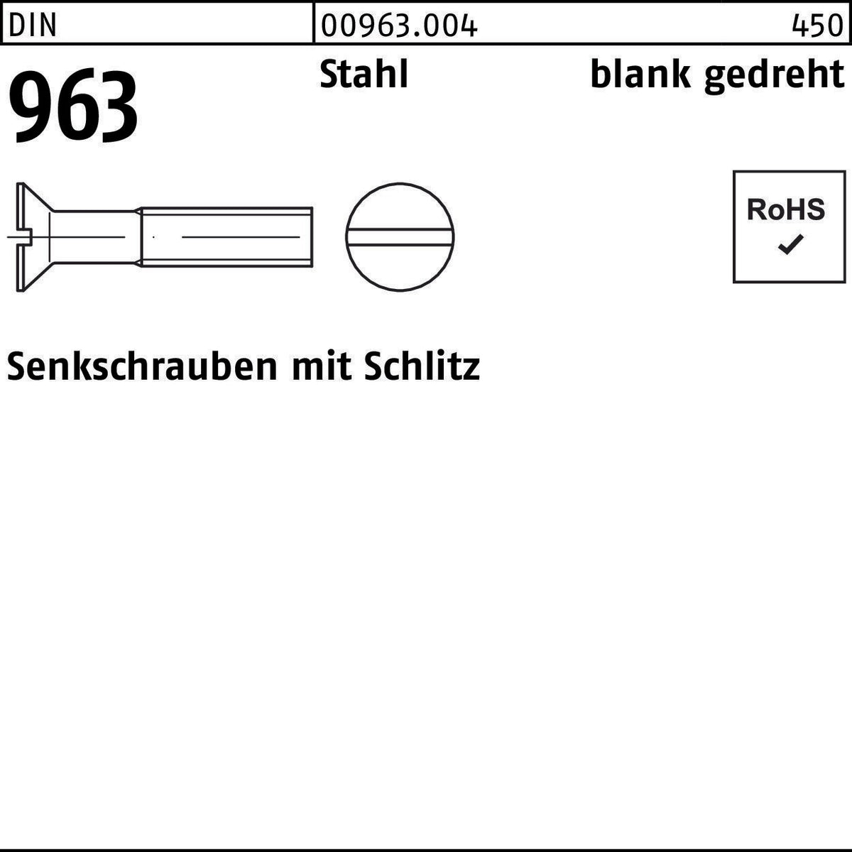 F. REYHER Senkschraube DIN 963 Schlitz M1,4x3 Stahl blank gedreht 100 Stück