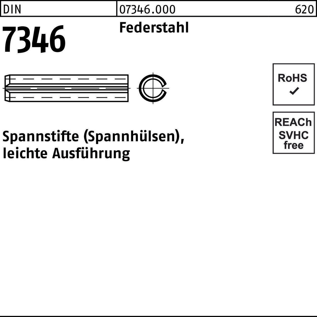 F. REYHER Spannstift DIN 7346 2x4 mm Federstahl leichte Ausführung 200 Stück