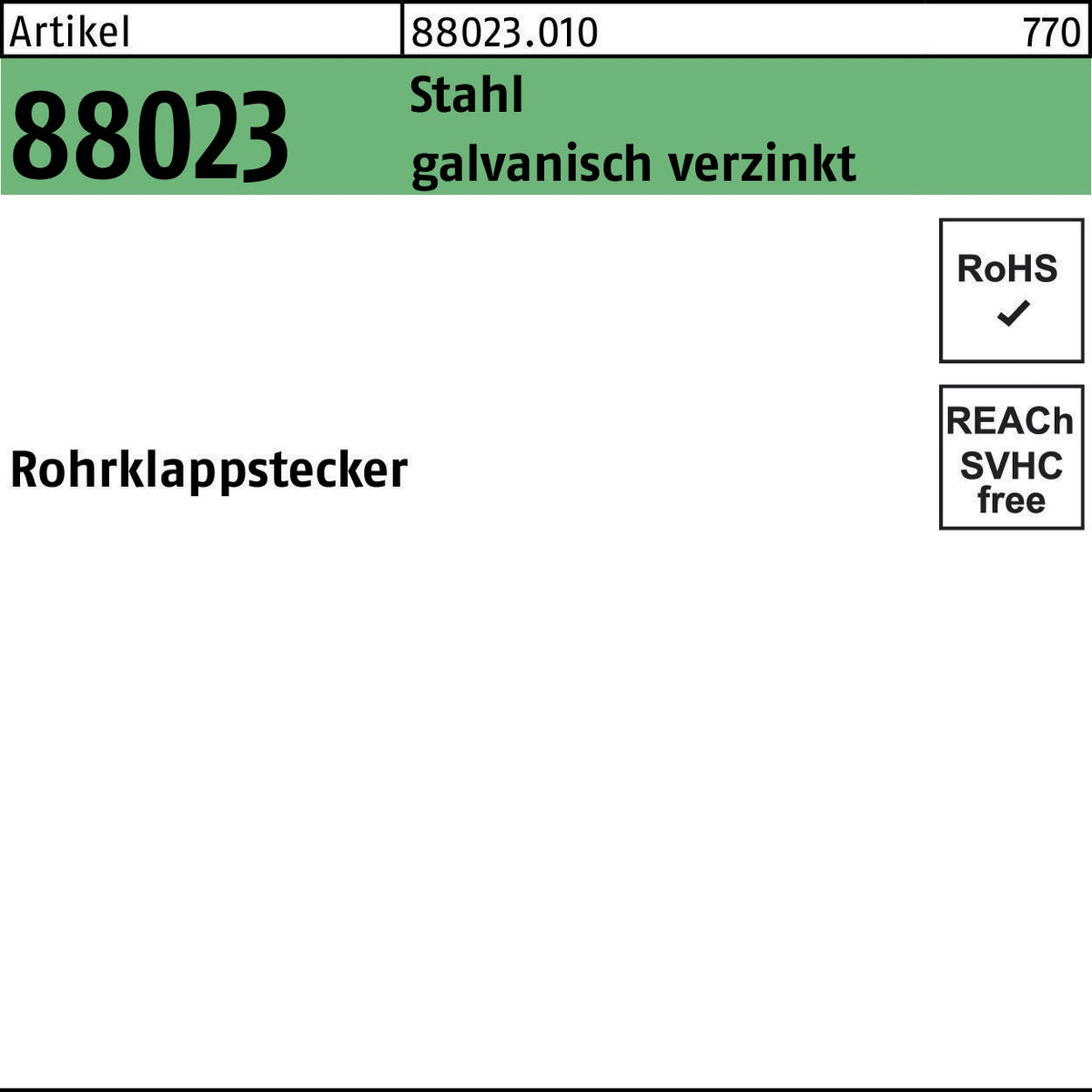 Rohrklappstecker R 88023 6x40x22 mm Stahl galvanisch verzinkt von F. REYHER – 50 Stück
