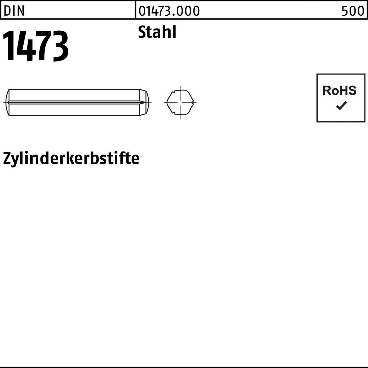 F. REYHER Zylinderkerbstift DIN 1473 1,5x6 mm Stahl