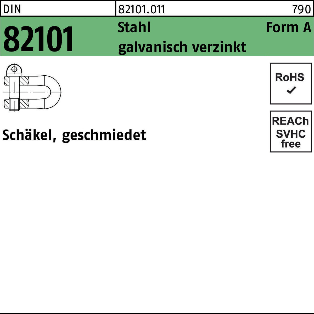 F. REYHER Schäkel DIN 82101 Form A 16 mm Stahl galvanisch verzinkt – 50 Stück