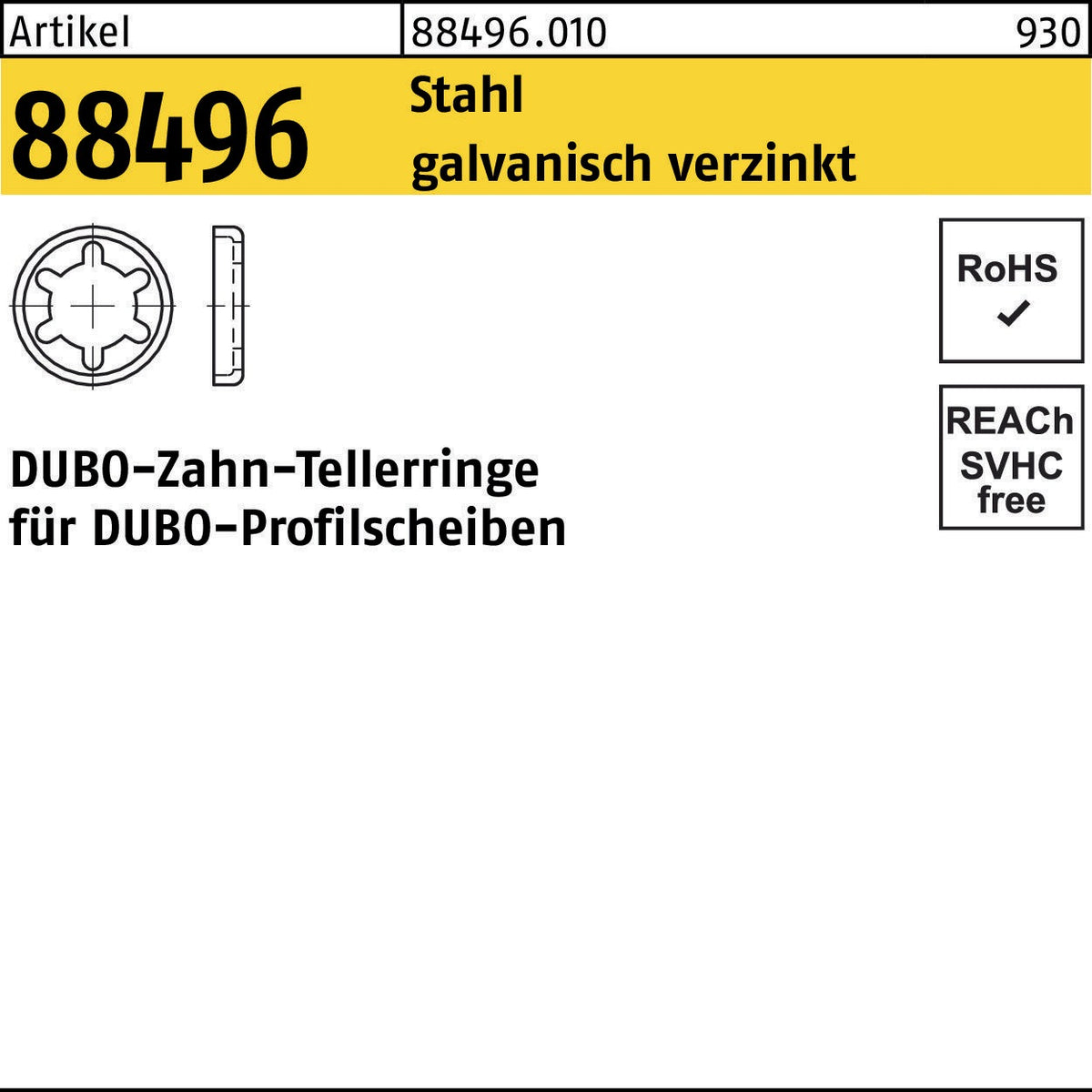 DUBO Zahntellerring R 88496 – Stahl galvanisch verzinkt, 404 mm