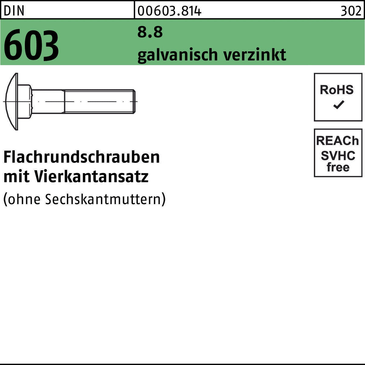 F. REYHER Flachrundschraube DIN 603 M6x35 8.8 galv. verzinkt