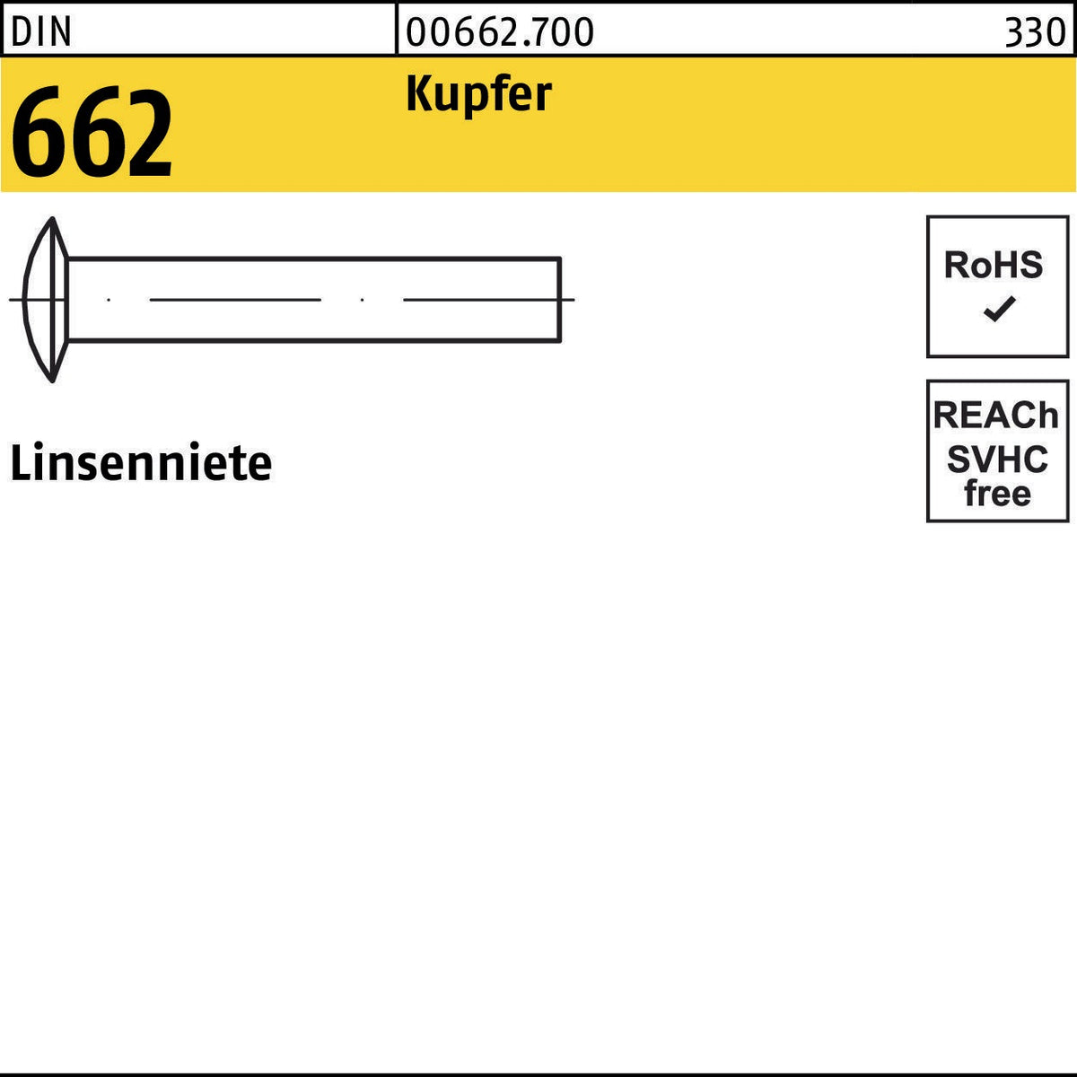 F. REYHER Linsenniete DIN 662 2x4 mm Stahl