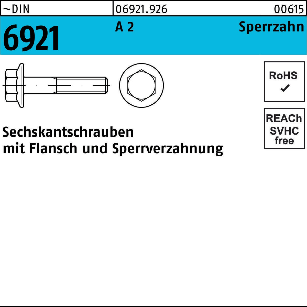F. REYHER Sechskantschraube DIN 6921 Flansch M5x10 A2 Sperrzahnung