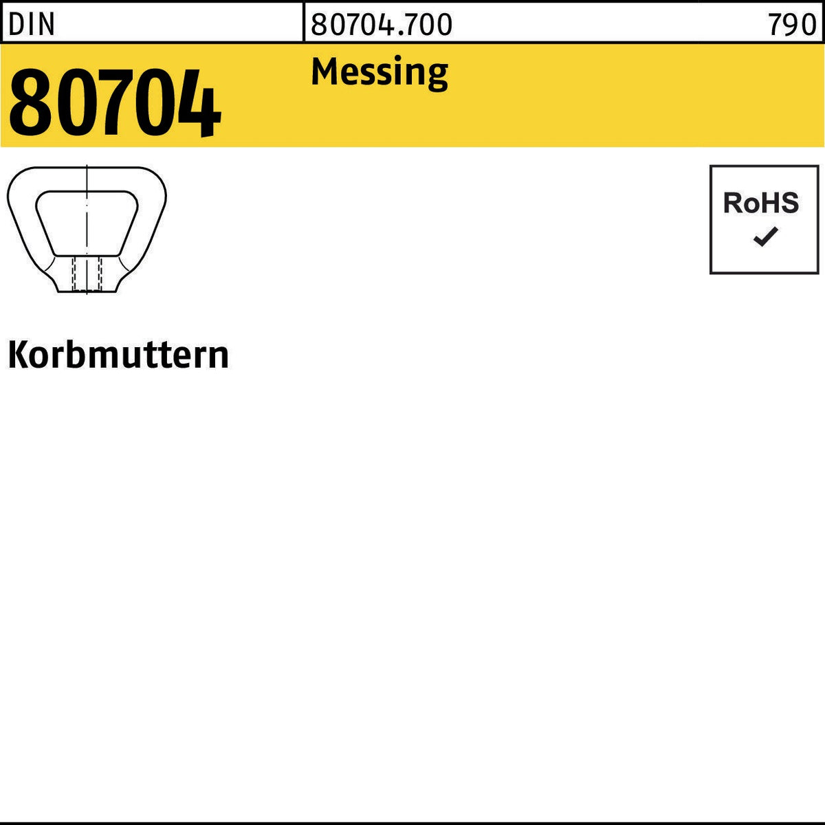 Korbmutter DIN 80704 M6 Messing von REYHER – 10 Stück