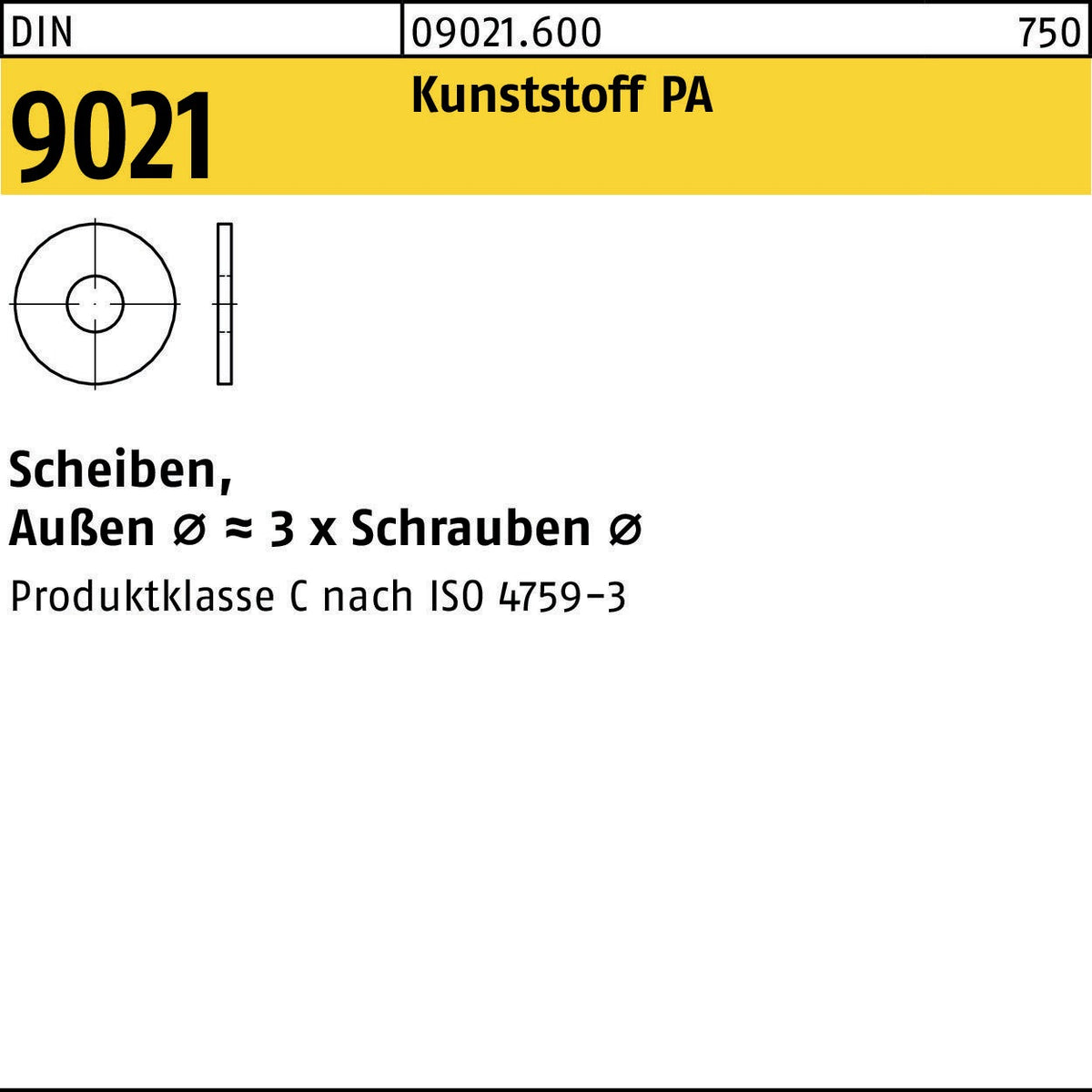 F. REYHER Unterlegscheiben DIN 9021 Stahl 140/100 HV 2,7 x 8 x 0,8 mm – 10.000 Stück