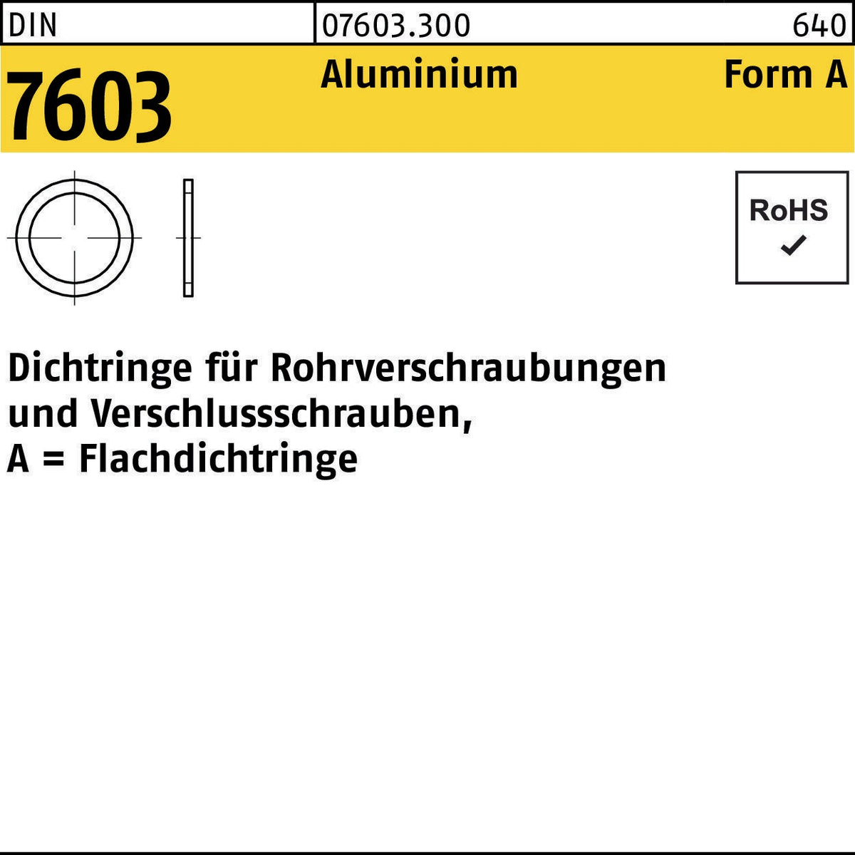 Flachdichtringe DIN 7603 Form A 48x55x2 mm Aluminium von F. REYHER – 50 Stück