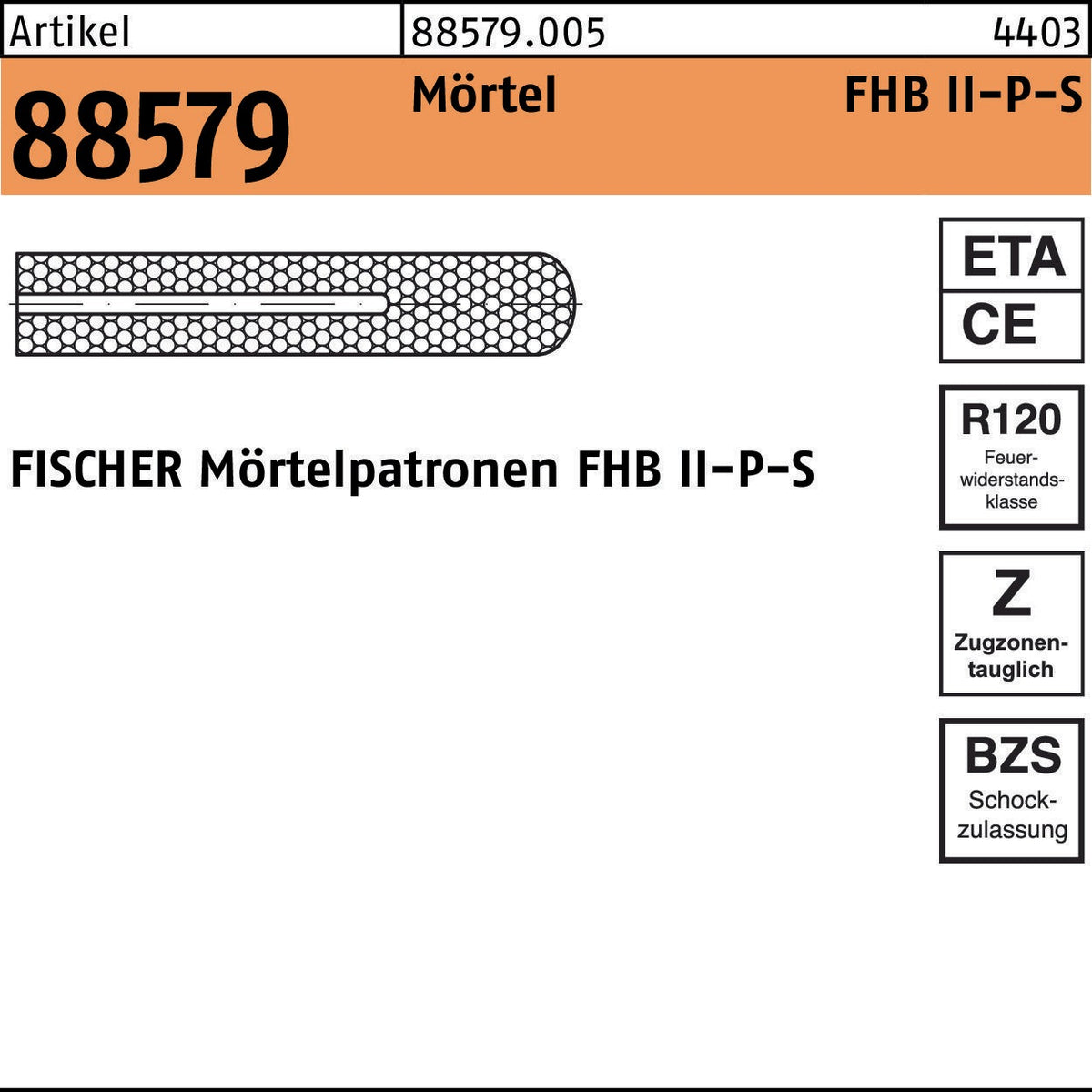 FISCHER Mörtelpatrone FHB II-P-L 8x60 mm – 10 Stück Verbundmörtel
