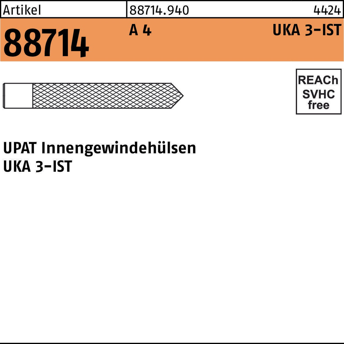 UPAT Innengewindehülse UKA 3-IST M5 x 75 mm Stahl galvanisch verzinkt