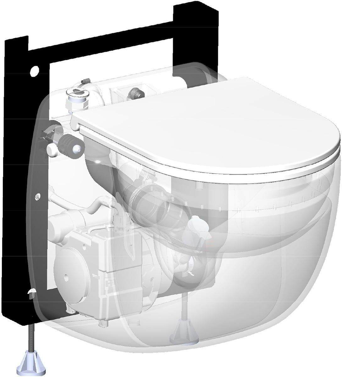 SFA Sanicompact Comfort Kompakt-WC mit integrierter Schneidwerk-Hebeanlage, weiß